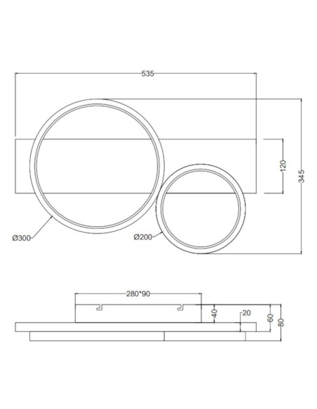 Plafonnier Led intégrée luminosité variable - Trio - Medera II Leluminaireled.com
