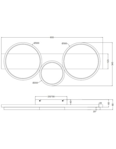 Plafonnier Led intégrée luminosité variable - Trio - Medera III Leluminaireled.com