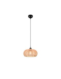 Suspension Led métal et rotin culot E27 - Trio - INGA Leluminaireled.com 2