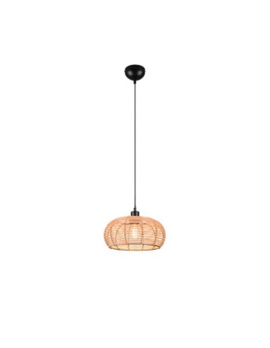 Suspension Led métal et rotin culot E27 - Trio - INGA Leluminaireled.com