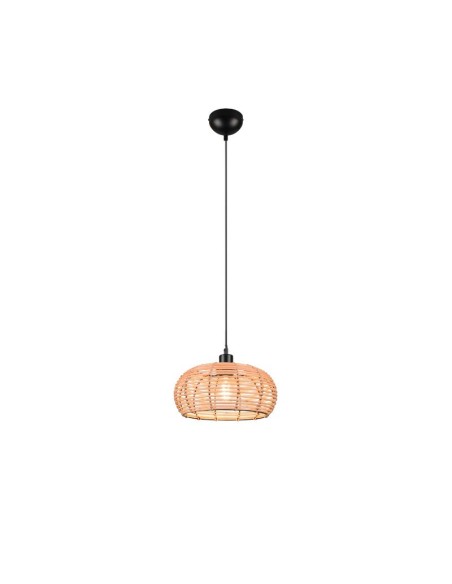 Suspension Led métal et rotin culot E27 - Trio - INGA Leluminaireled.com