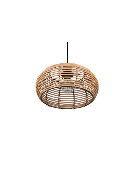 Suspension Led métal et rotin culot E27 - Trio - INGA Leluminaireled.com
