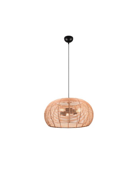 Suspension Led métal et rotin culot E27 - Trio - INGA Leluminaireled.com