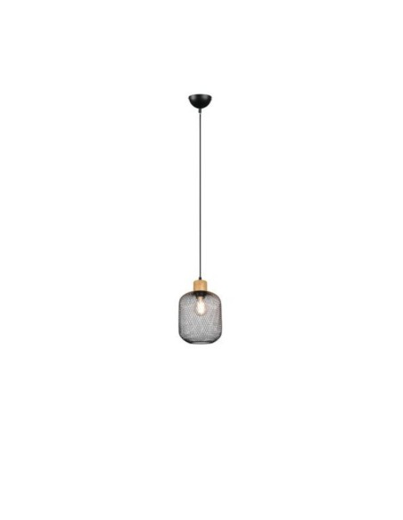 Suspension Led métal et bois culot E27 18 cm - Trio - Calimero Leluminaireled.com