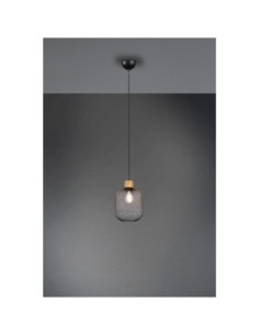 Suspension Led métal et bois culot E27 18 cm - Trio - Calimero Leluminaireled.com 2
