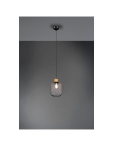 Suspension Led métal et bois culot E27 18 cm - Trio - Calimero Leluminaireled.com