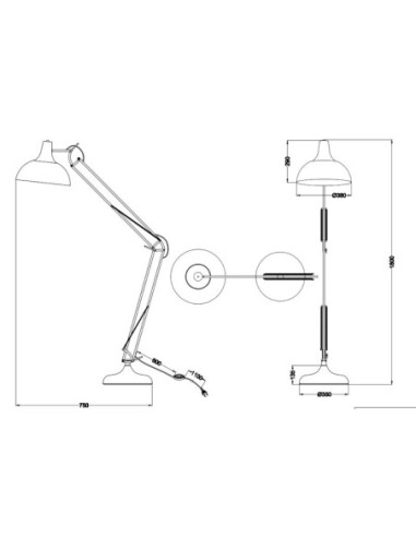 Lampadaire noir Led culot E27 - Trio- Salvador Leluminaireled.com