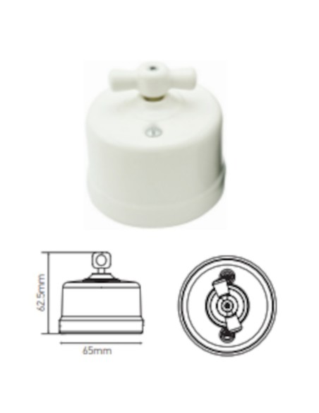 Interrupteur rétro porcelaine pose en saillie - Girard-Sudron - Rétro Charm Leluminaireled.com