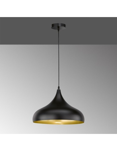 Suspension Led  style industriel métal noir - Fischer & Honsel - Poncho Leluminaireled.com