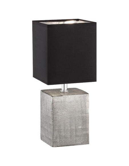 Lampe de table  pied céramique grise et noire - Fischer & Honsel - Candes Leluminaireled.com