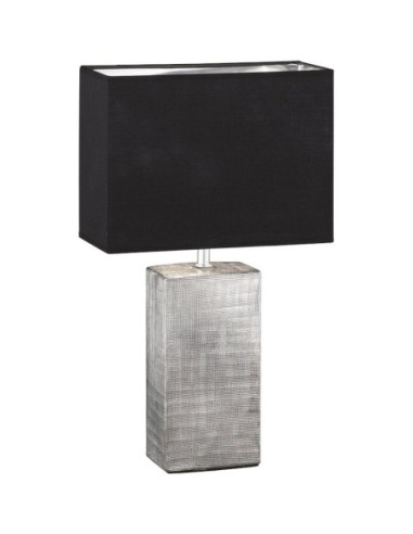 Lampe de table  pied céramique grise et noire - Fischer & Honsel - Candes Leluminaireled.com