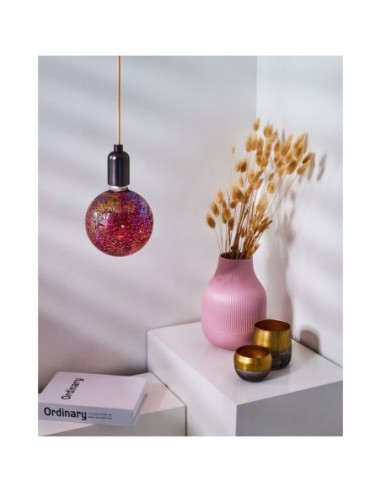 Ampoule décorative Led dimmable forme globe  E27  motifs mosaïque rouge - Girard-Sudron Leluminaireled.com