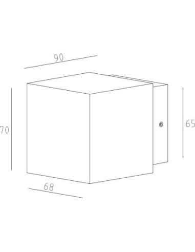 Applique extérieure Led Cubodo II Single DG Mini - dessin technique - Deko Light Leluminaireled.com