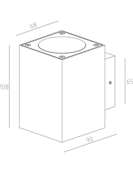 Applique extérieure Led Cubodo II double DG Mini - dessin technique - Deko Light Leluminaireled.com