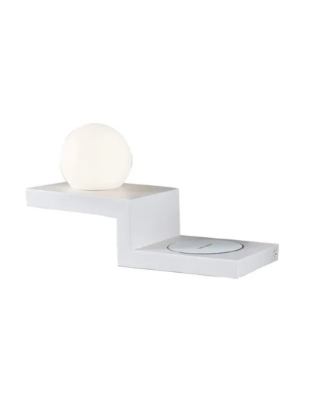 Applique Zanzibar blanche avec charge induction Mantra