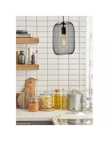 Suspension Mesh noire Lucide  E27 20W max Diam 23.5 cm