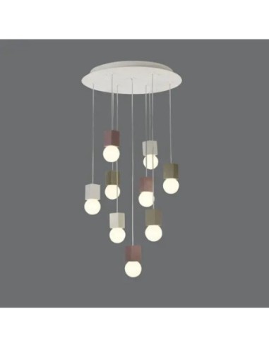 Suspension Galaxia Mantra - 9 points lumineux en ciment 9 x E27 IP20