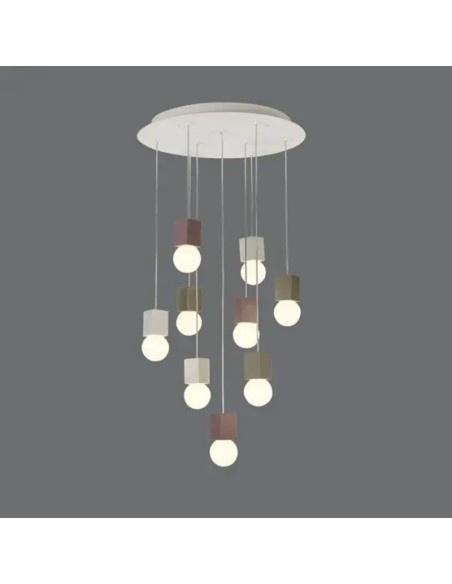 Suspension Galaxia Mantra - 9 points lumineux en ciment 9 x E27 IP20