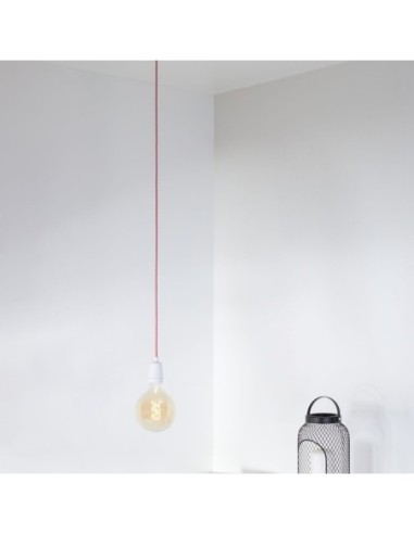 Suspension rétro béton rouge et blanc intérieur | Girard Sudron