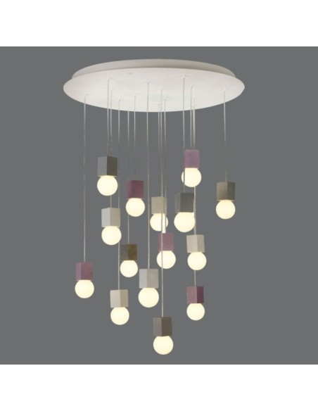 Suspension Galaxia Mantra - 15 points lumineux en ciment 15 x E27 IP20