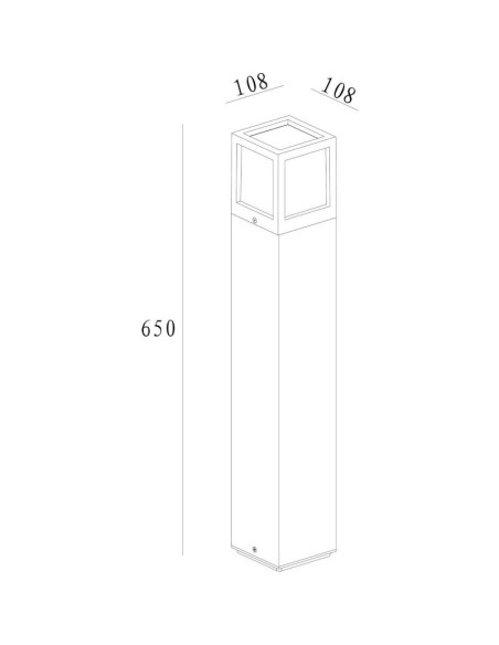 Borne Led de jardin Facado A 65 - Deko Light - dessin technique