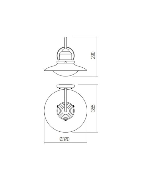 Elio de Redo - applique extérieure - dessin technique