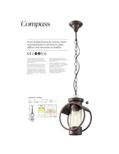 Suspension extérieure Led sous abri - Redo - Compass 2