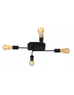 Plafonnier métal noir 4 x E27 - Lucide - Lester