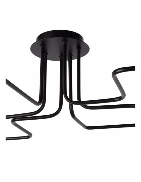 Lucide - Lester - Plafonnier métal noir 6 x E27