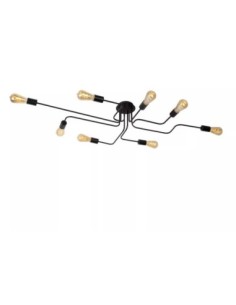 Plafonnier métal noir 8 x E27 - Lucide - Lester