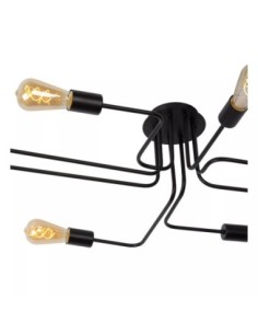 Plafonnier métal noir 8 x E27 - Lucide - Lester 2