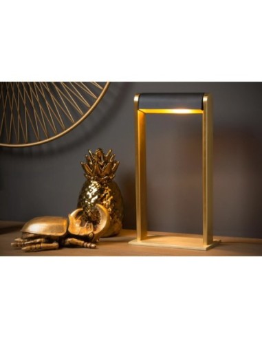 Loras de Lucide - Lampe de table laiton or mat dimmable et orientable