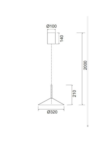 Mantra - Calice - suspension Led 9 watts - dessin technique