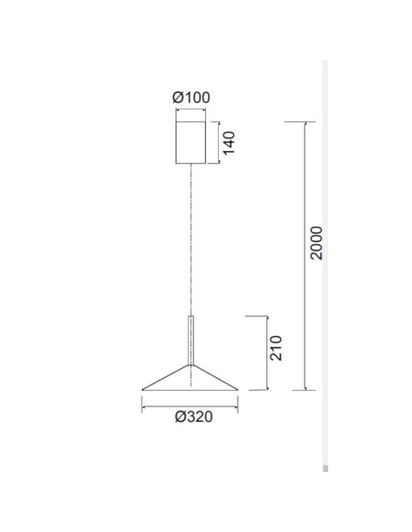 Mantra - Calice - suspension Led 9 watts - dessin technique