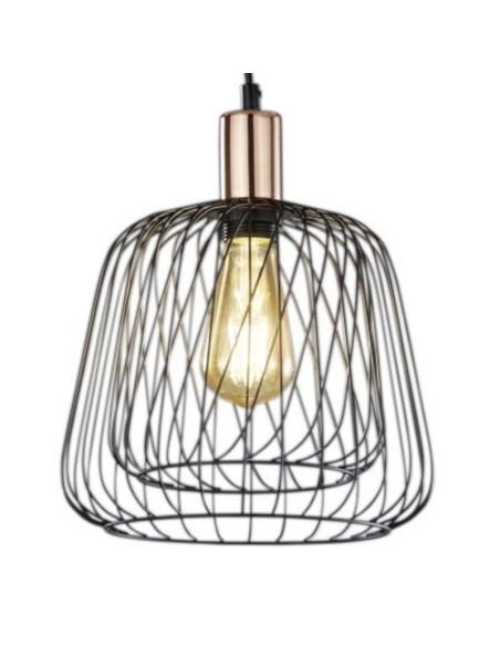 Suspension métal noire Sanna de Trio E27 60 W max