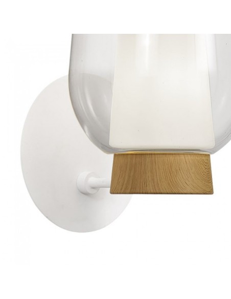 Mantra - Nora - Applique murale Led verre et bois  - culot E27