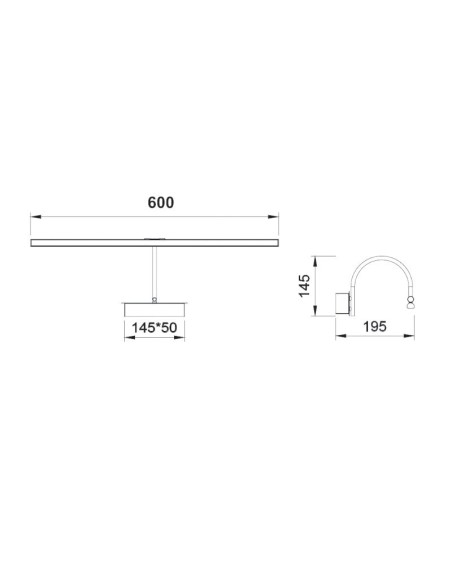 Mantra - Paracuru - Eclairage de tableau Led - dessin technique