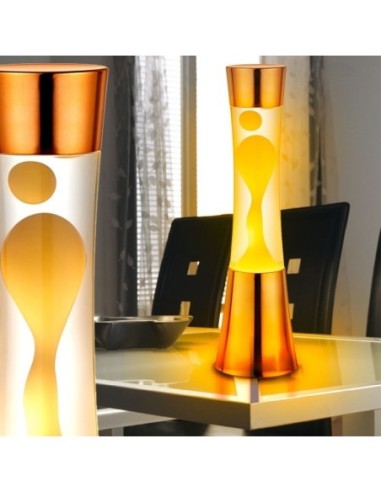 Lava de Trio - Lampe d'ambiance vintage cuivre blanche