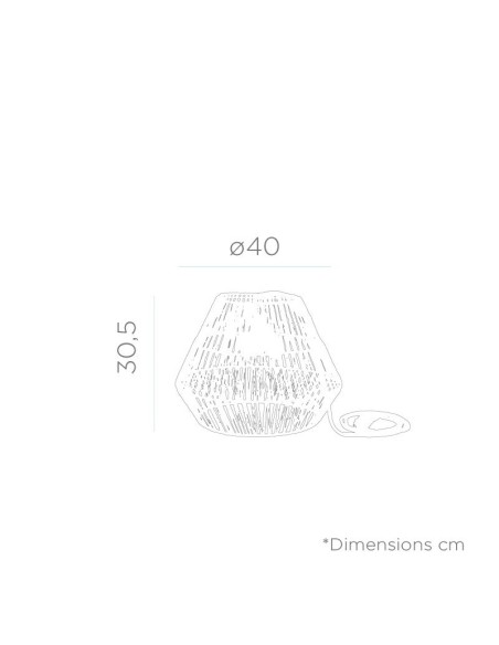 Suspension Sisine extérieure de New Garden dimensions dessin technique