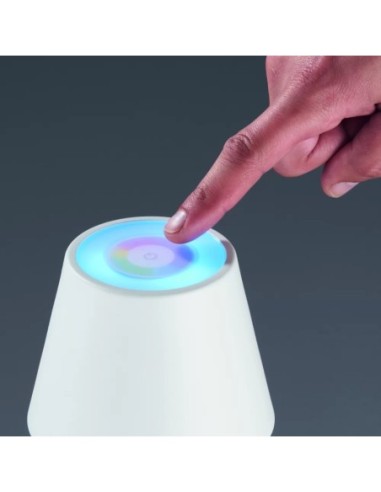 Cosenza - Fischer & Honsel -  Lampe de table autonome rechargeable blanche - RGB
