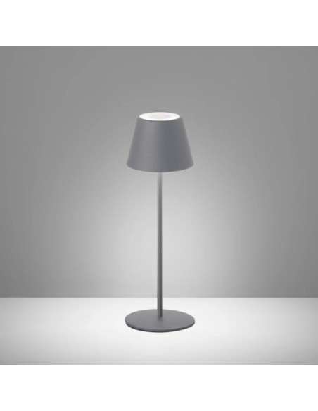 - Fischer & Honsel - Cosenza - Lampe de table autonome rechargeable grise - dimmable
