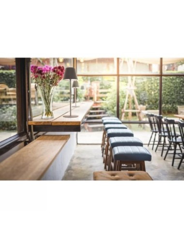 Cosenza - Fischer & Honsel -  Lampe de table autonome rechargeable grise - RGB