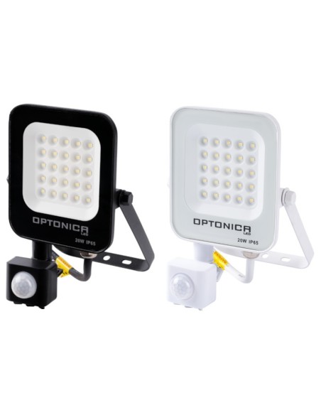 Projecteur Led detecteur de mouvement 20W 4500K 1800 lumens IP65 optonica