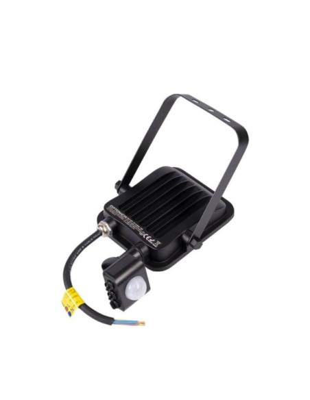 Projecteur noir Led detecteur de mouvement 20W 4500K 1800 lumens IP65 optonica