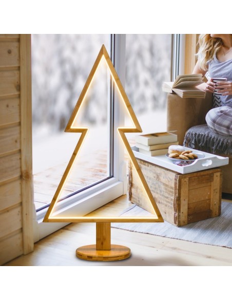Sapin décoratif lumineux bois intérieur - Lotti Leluminaireled.com