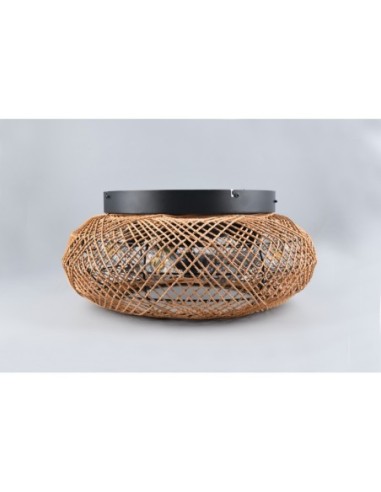 Lillesand - Plafonnier/ventilateur 3 vitesses vannerie  - Trio - télécommande