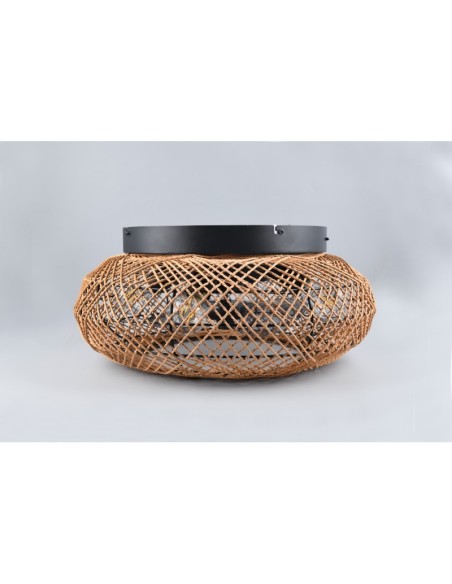 Lillesand - Plafonnier/ventilateur 3 vitesses vannerie  - Trio - télécommande