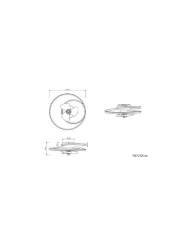 Trio - Umea  - plafonnier-ventilateur - dessin technique