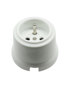 Prise en porcelaine pose en saillie Girard Sudron blanche et noire 2