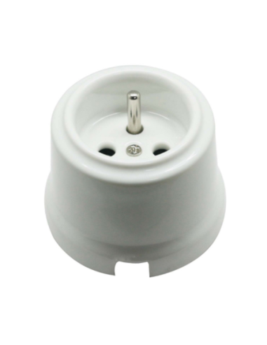 Prise porcelaine pose en saillie blanche girard sudron